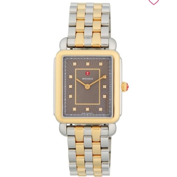 Michele Accessories - Deco II Diamond Two-Tone Stainless Steel Bracelet